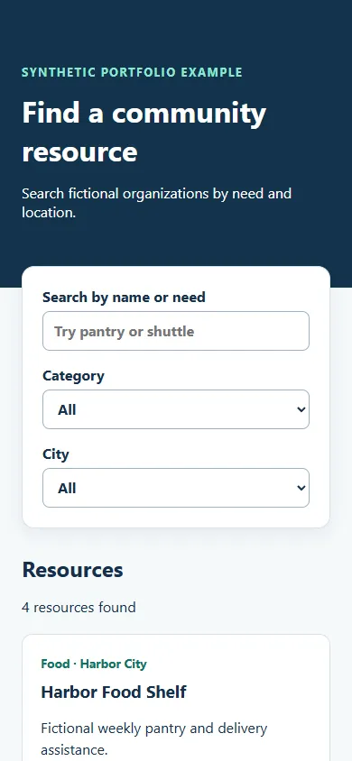The directory on a phone with stacked filters