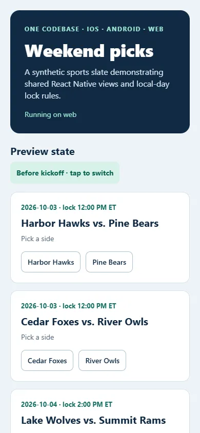 Weekend picks running on a phone